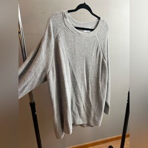 Old Navy Light Gray Waffle-Knit Women's Sweater XXL